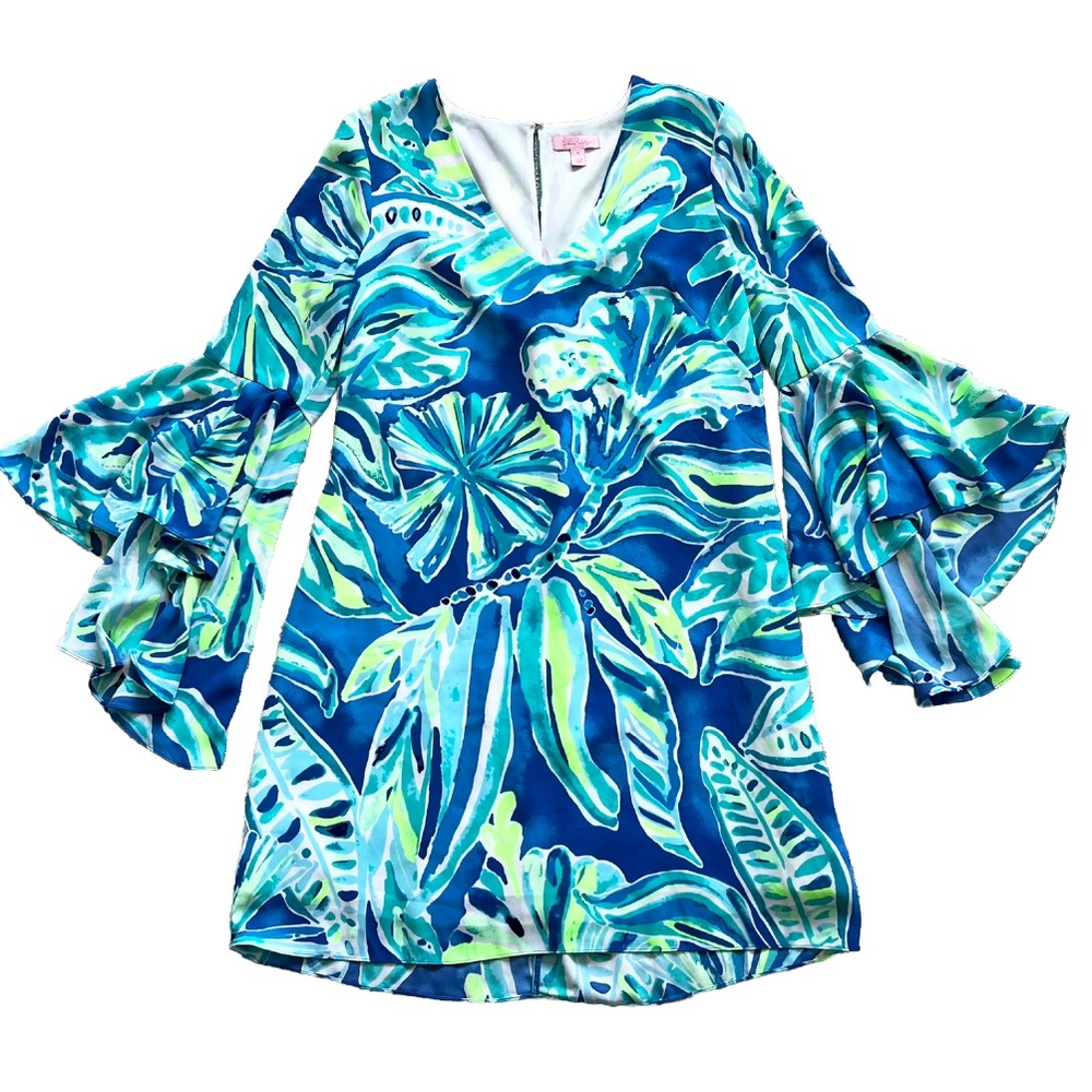 LILLY PULITZER Rosalia Dress Size 4 Mod 70s Retro Pretty - Picture 2 of 11